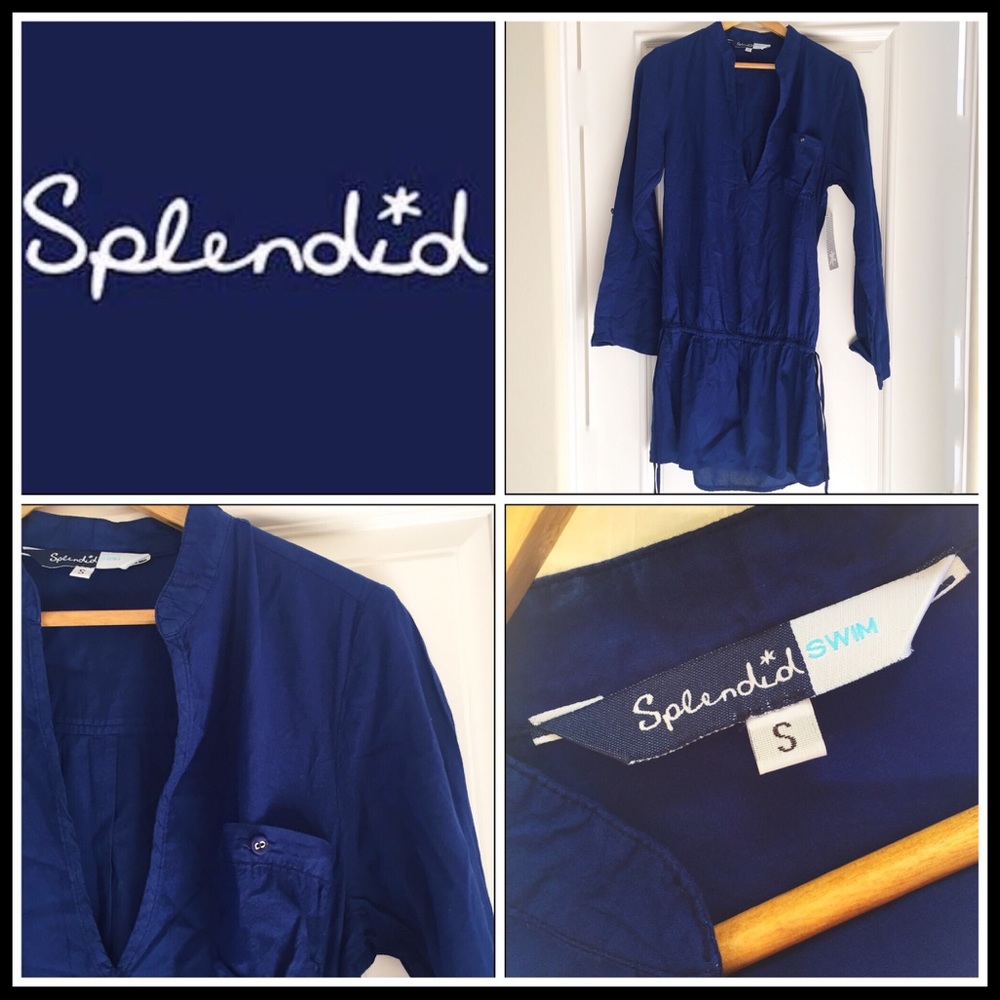 SPLENDID Swim Royal Blue 100% Cotton Coverup! ☀️ - Picture 15 of 16
